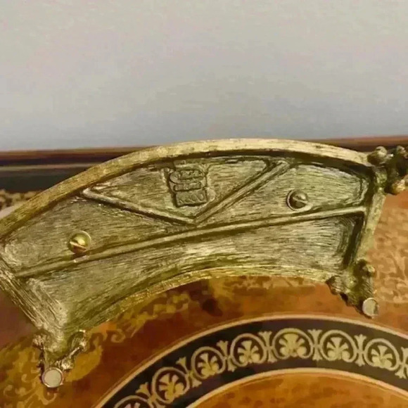 Vintage Matson K800 Rose Ormolu Gold Battery Powered Mantle Desk Clock Alarm - Picture 6 of 8